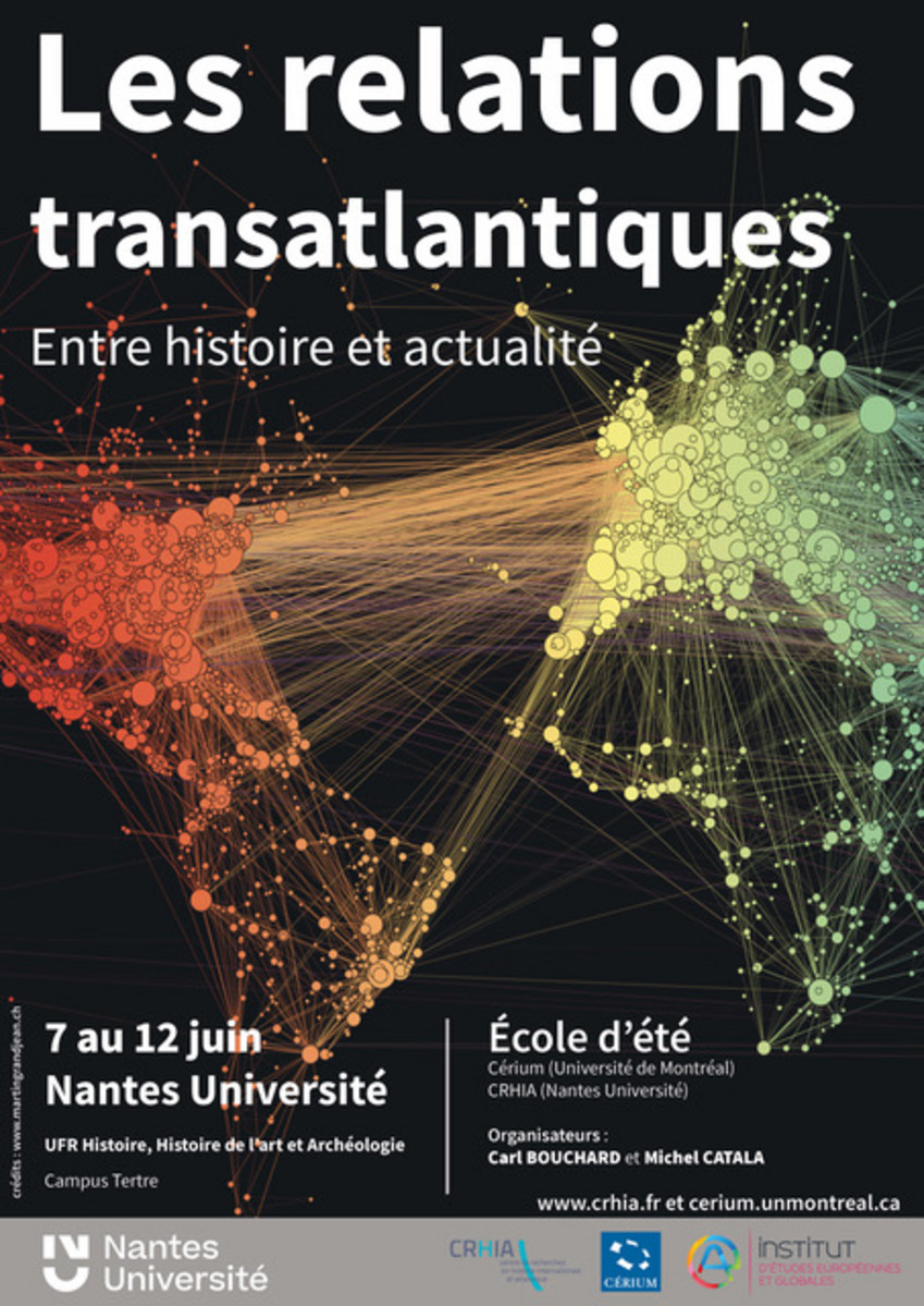affiche de l'école d'été Les relations transatlantiques, entre histoire et actualité